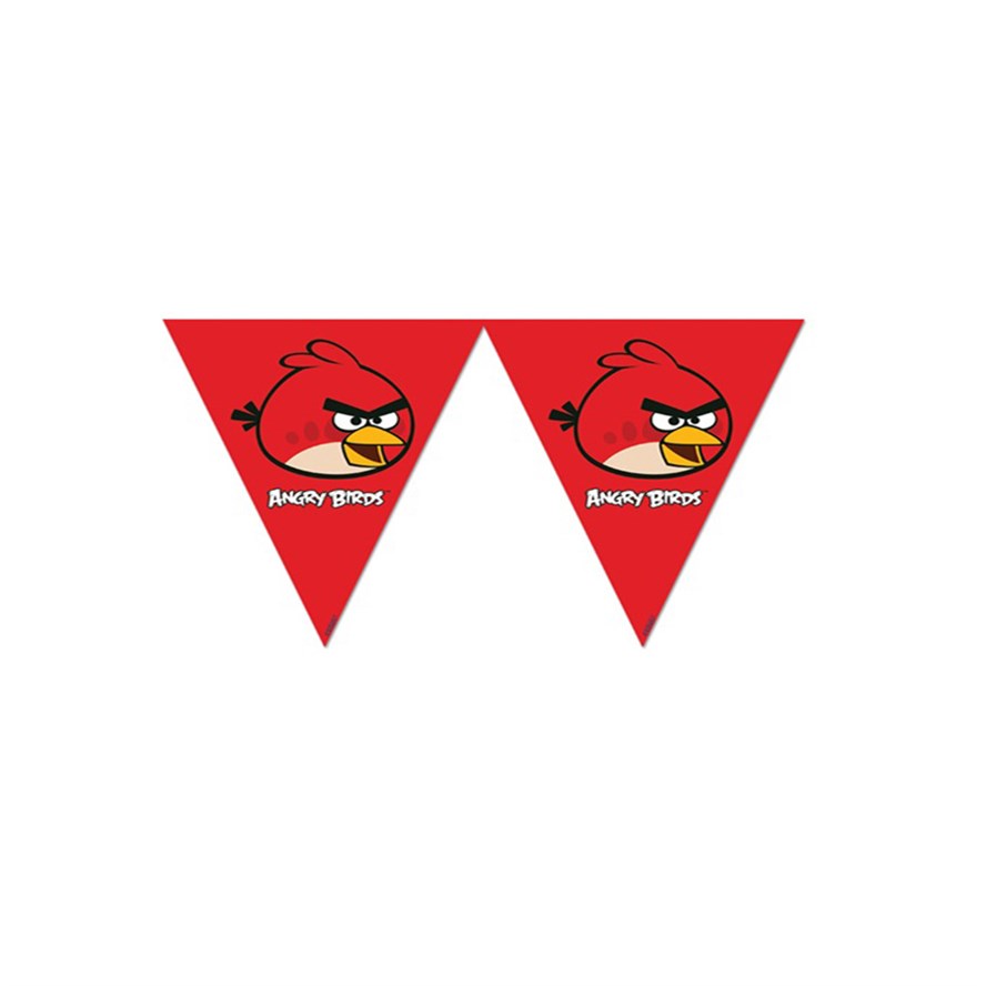 Angry Birds Kırmızı Üçgen Bayrak Banner 