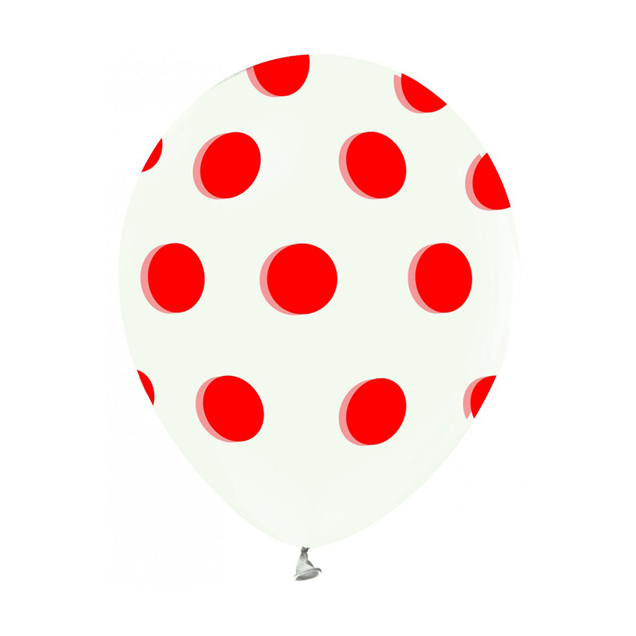 Balon Şeffaf Kırmızı Puantiyeli 10'lu 