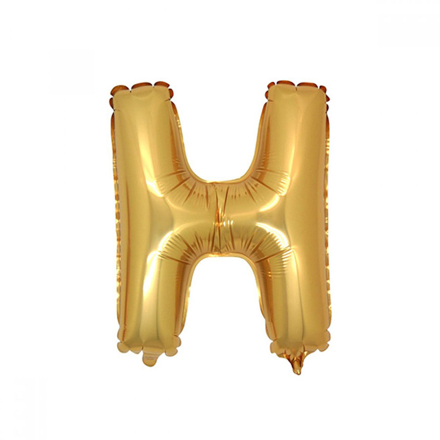 Gold Folyo Balon H Harfi 40 Cm.