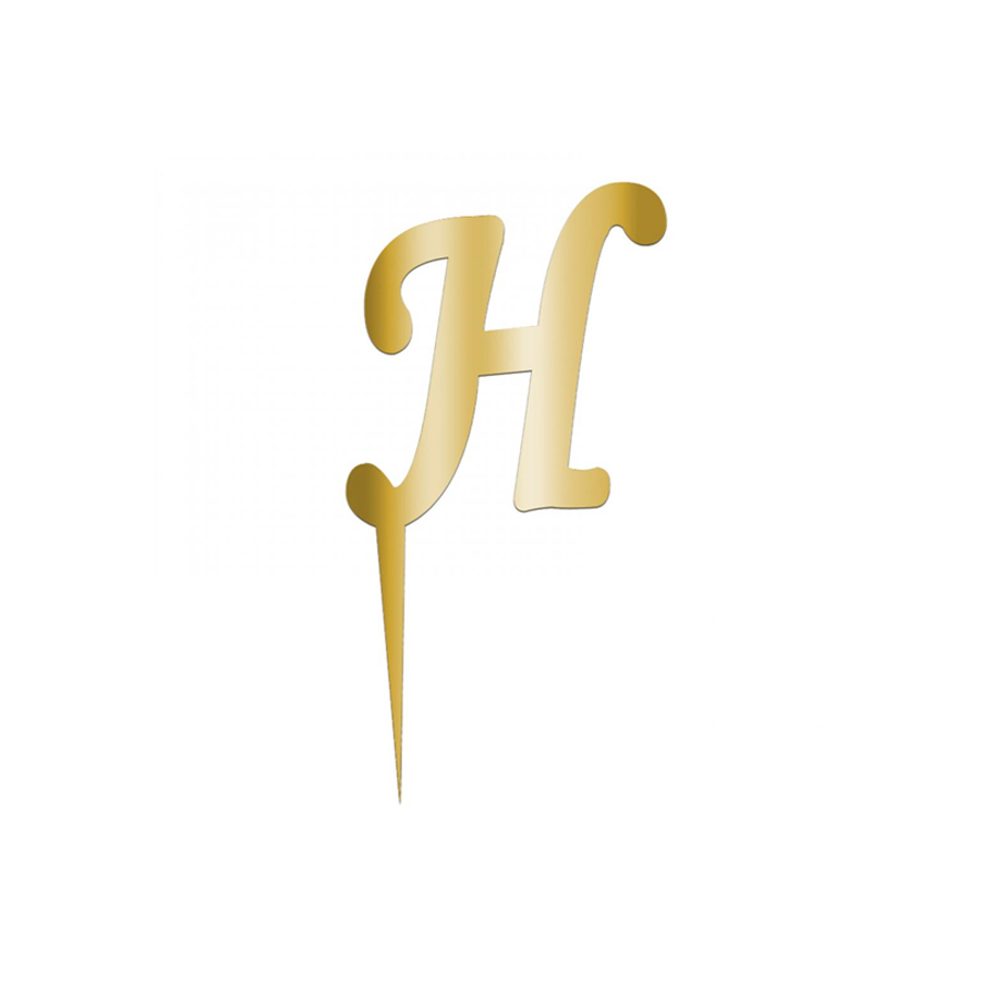Pleksi Harf 12cm Gold H